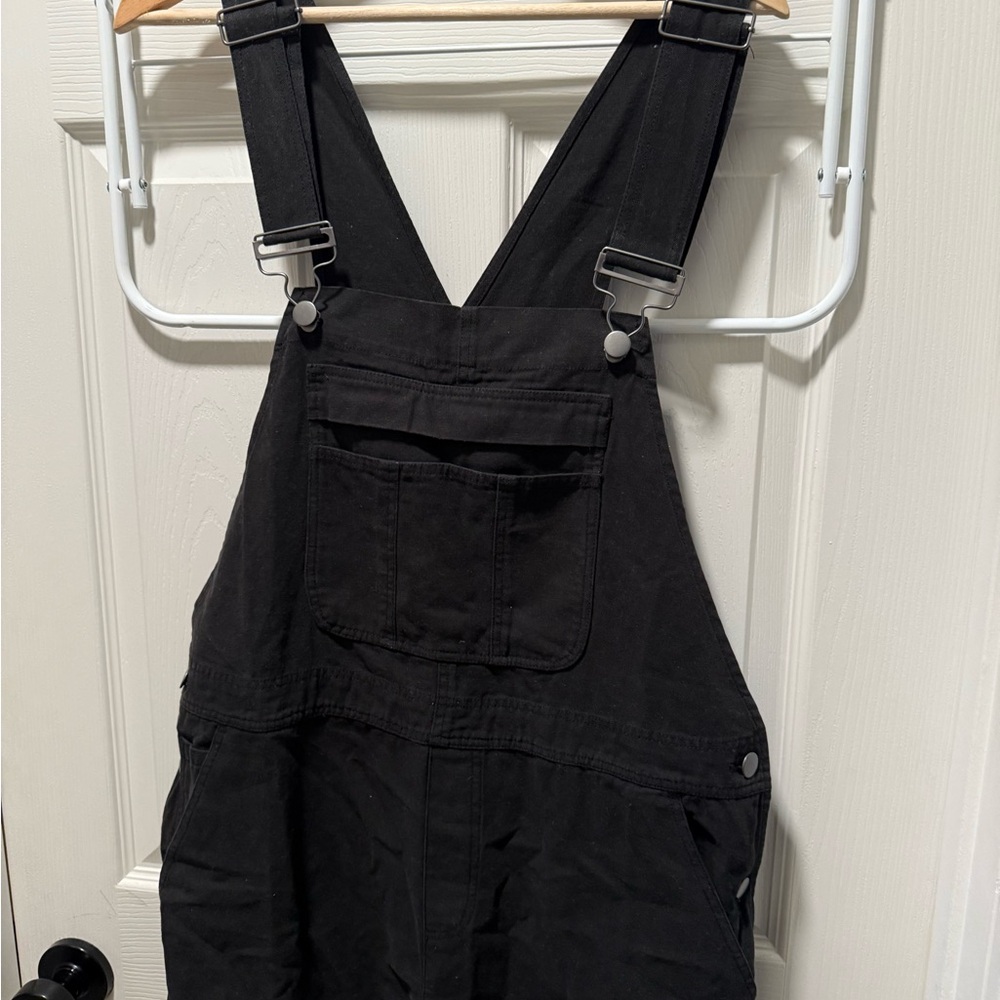 Matty M Women's Black Denim Overalls - Picture 2 of 5